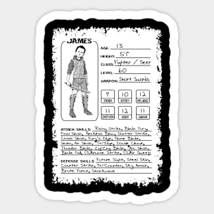 James's Character Sheet Sticker